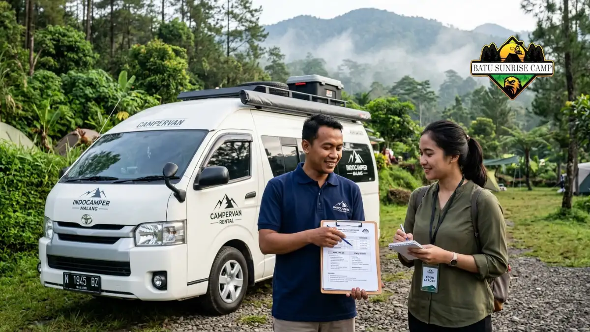 Diskusi fasilitas dan biaya sewa campervan di Batu Malang