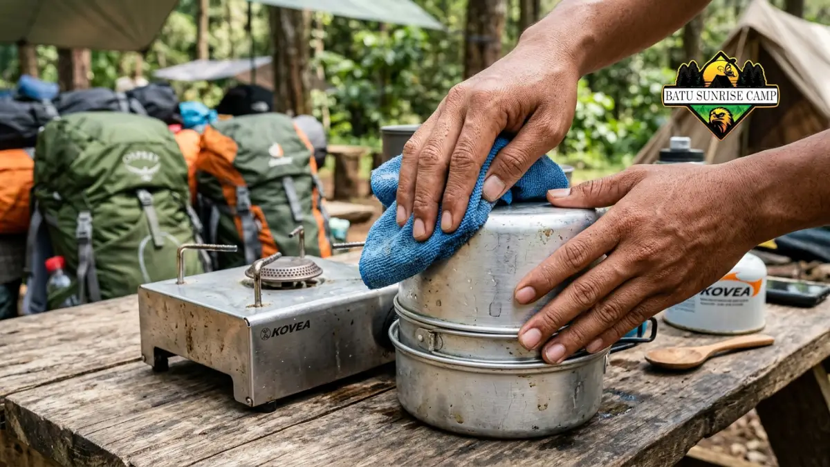 Langkah perawatan peralatan masak camping