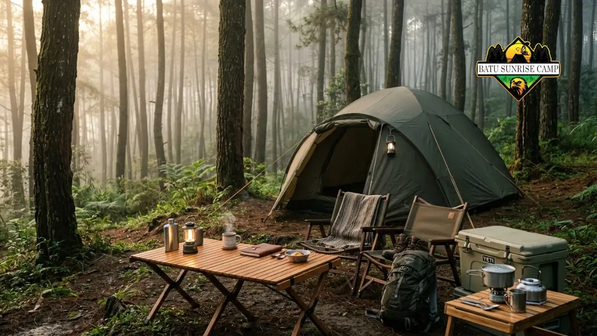 Paket camping premium untuk keluarga dengan aksesori lengkap