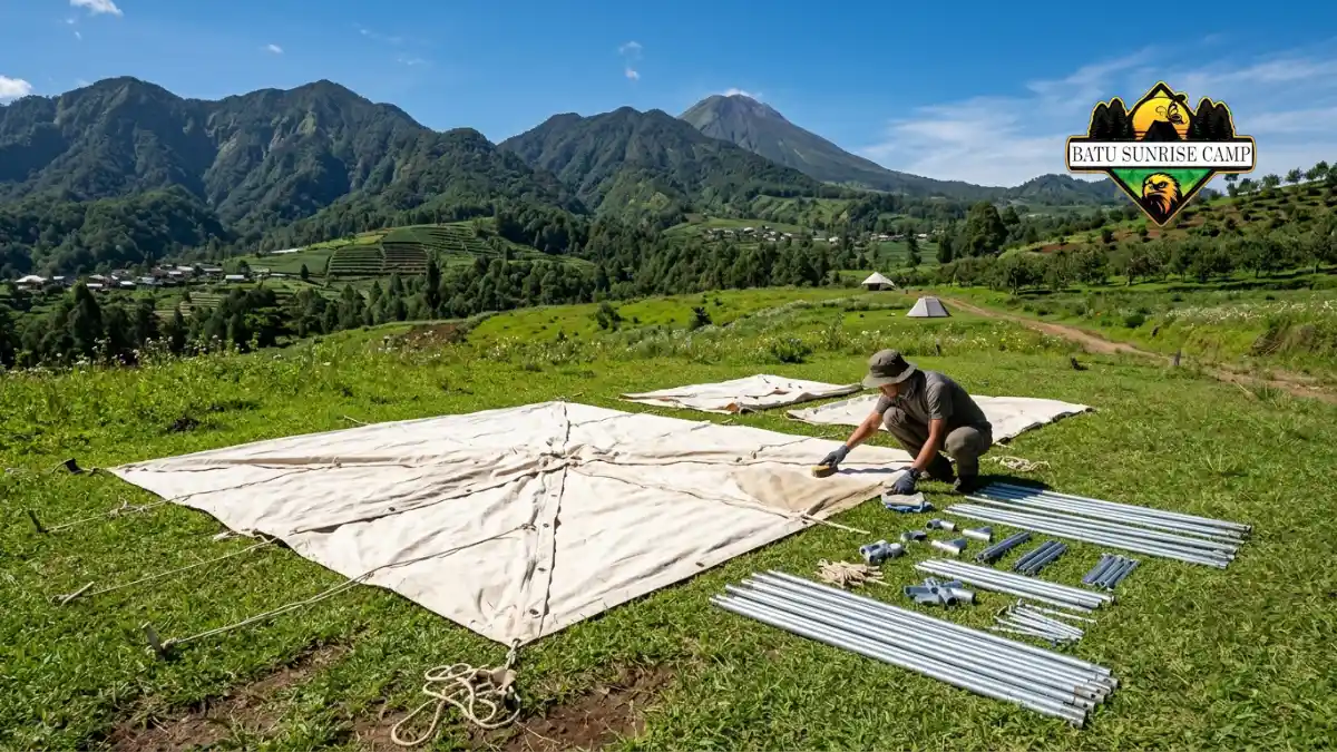 Pengeringan tenda glamping anti jamur