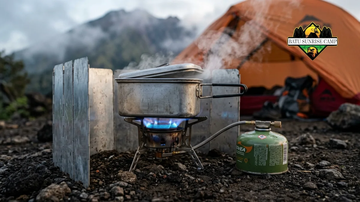 Peralatan masak kompor portable dan nesting untuk pendakian gunung