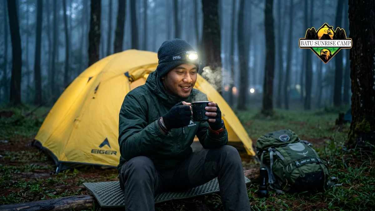 Persiapan malam hari saat camping di Kediri