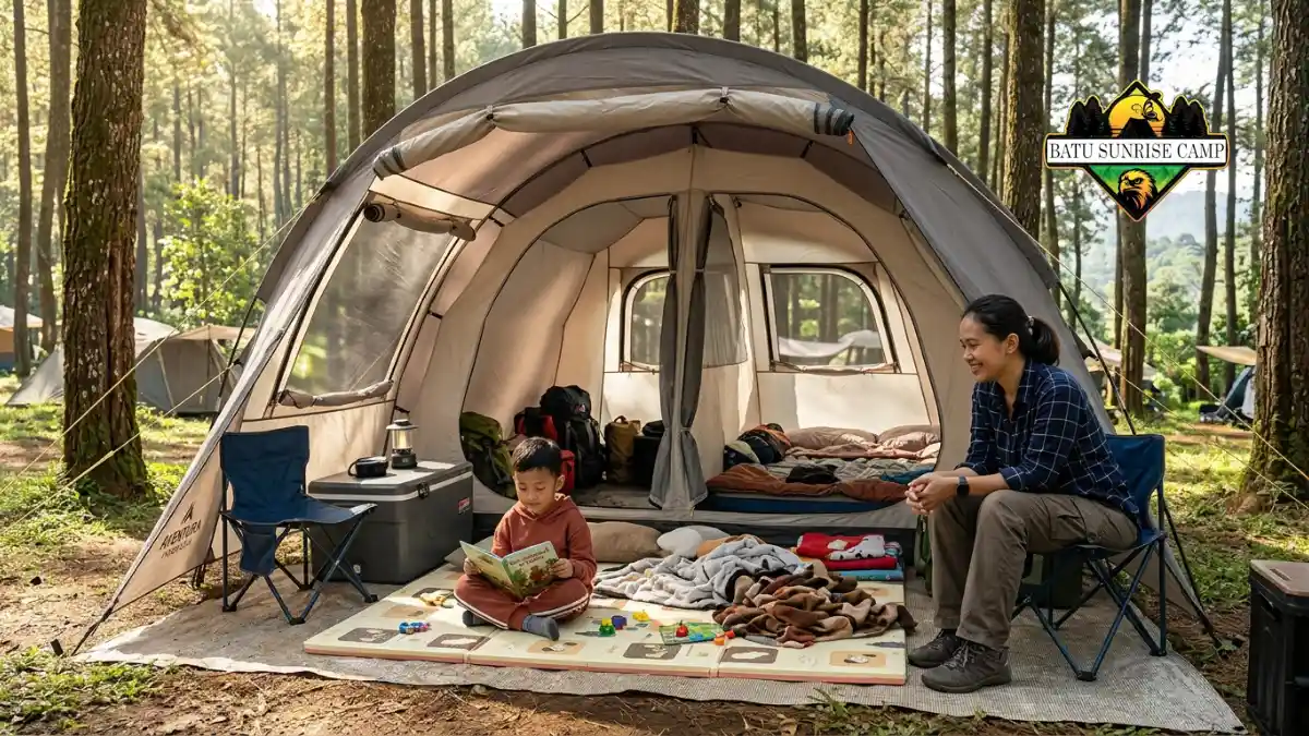 Rekomendasi tenda dua ruang untuk camping keluarga di Batu