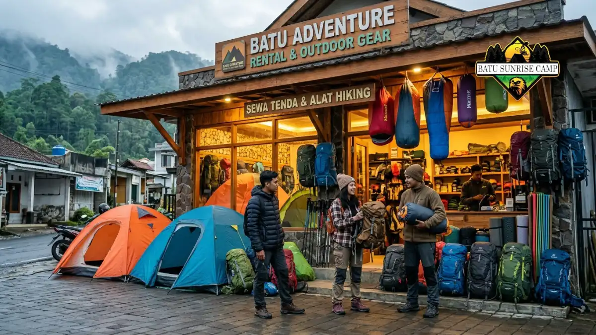 Toko perlengkapan outdoor dan alat camping di Batu